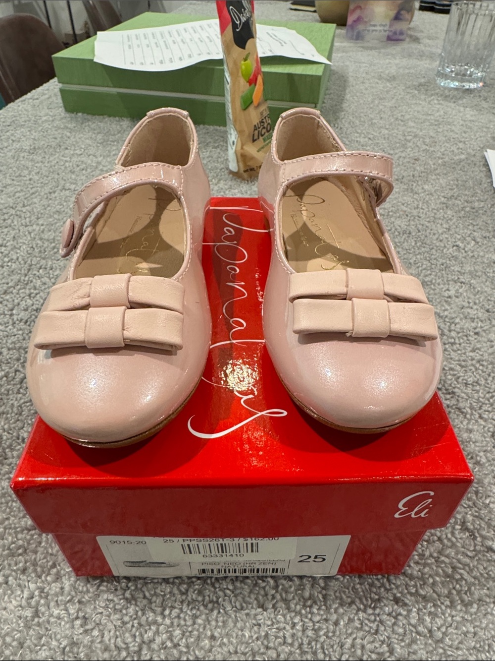 Apana Light Pink Bow Mary Jane Girls' Dress Shoes